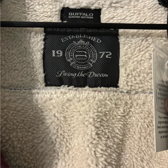 Buffalo David Bitton Sherpa Lined Plaid Flannel Jacket Shirt XL Red White Blue - Picture 3 of 7